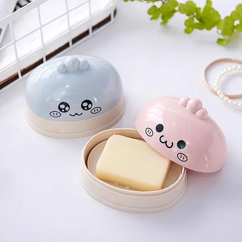 Мыльница для ванной комнанты держатель Box мыло путешествия милые дети мультфильм