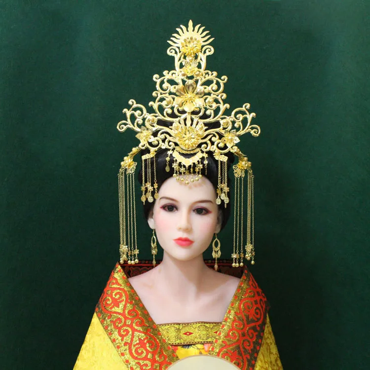 A224 Высокая тиара старинная китайская принцесса Женская Тиара для косплея ТВ