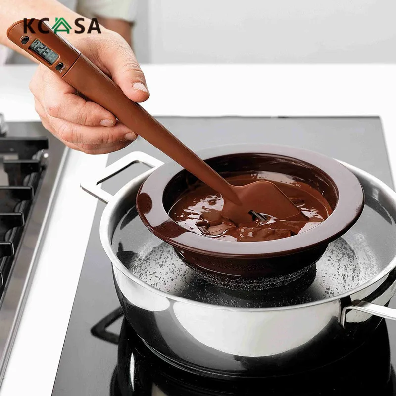 KCASA KC SN04 силиконовая лопатка скребок Длинный зонд цифровой термометр для еды