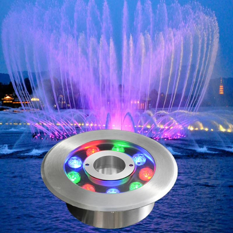 6w 9W 12W 18w IP68 Светодиодный подводный свет RGB Открытый водонепроницаемый цветной