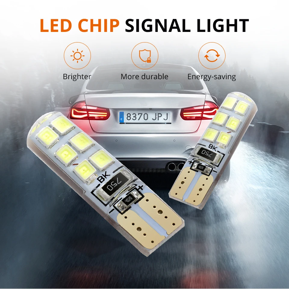 Oslamp 4 шт. T10 192 W5W Автомобильный светодиодный светильник 2835 Чип Белый зазор Break s