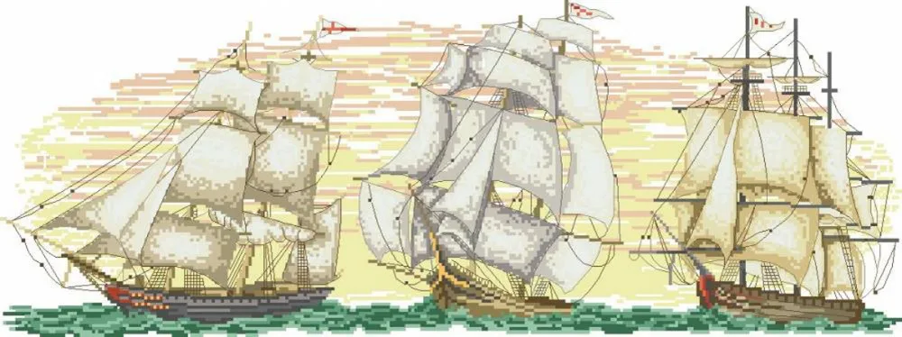 

Needlework,DIY Cross Stitch,Sets For Embroidery kits,11CT&14CT,Three sailboats