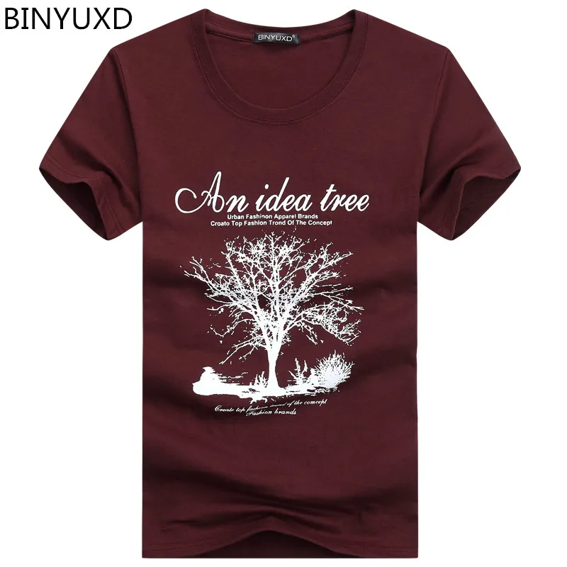 BINYUXD Лидер продаж хлопковая футболка для мужчин 2017 Известный европейский бренд