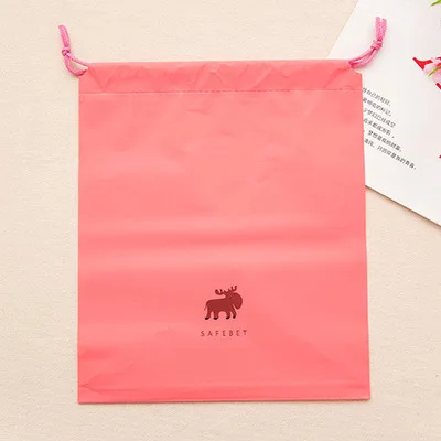 medium pink elk Водонепроницаемый шнурок сумки для путешествия разное хранение хлопка мешок мультфильм дизайн карман одежда обувь косметический Органайзер - Цвет: medium pink elk