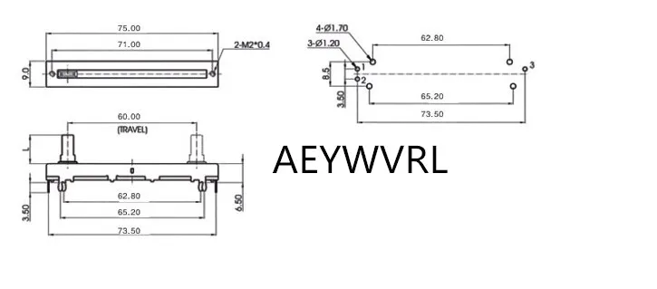 Ручка потенциометра с прямым скользящим потенциометром диаметром 75 мм одинарный