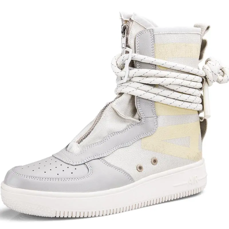Comemore высокие мужские кроссовки спортивная обувь женская для мужчин Sepatu Pu кожаные