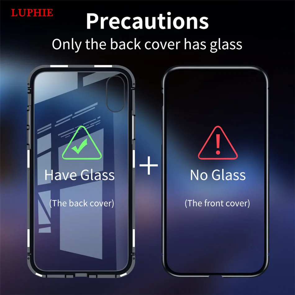 Магнитный металлический флип-чехол LUPHIE для iPhone 11 12 Pro XS MAX XR 8 7 6 Plus защитная задняя