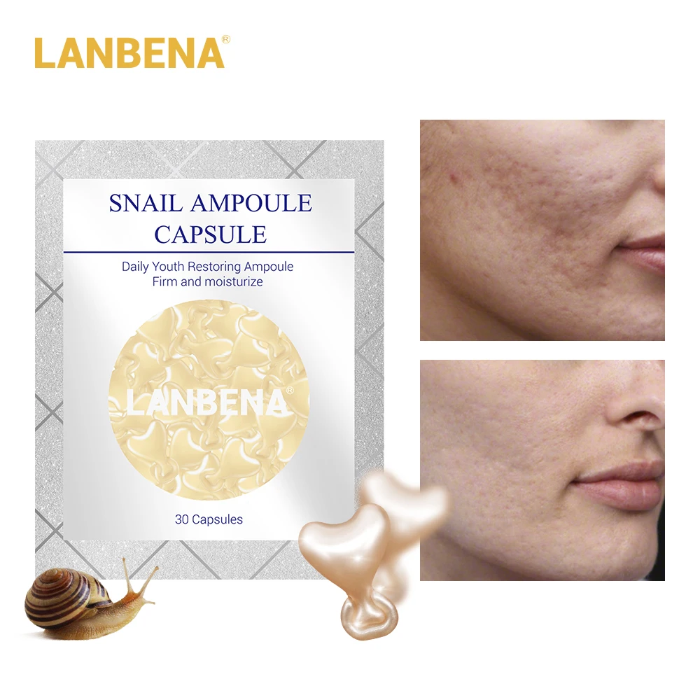 LANBENA 24K золотой пептид морщины для лица ампулы капсулы + Улитка увлажняющий