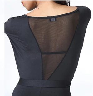 ZYM Танцы стиль Латинская практика износ полупрозрачная V Back Dress zym1511|latin practice wear|dance
