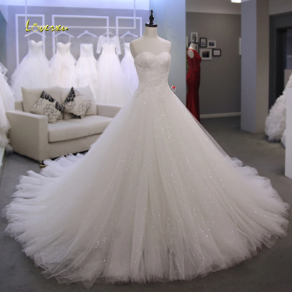 Женское платье с открытой спиной Loverxu Robe De Mariee свадебные платья без бретелек 2019