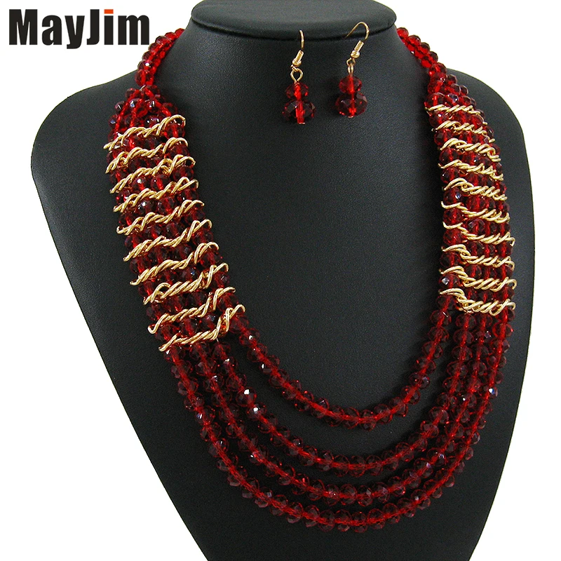 Массивные модные Многослойные Ювелирные наборы MayJim золотые африканские
