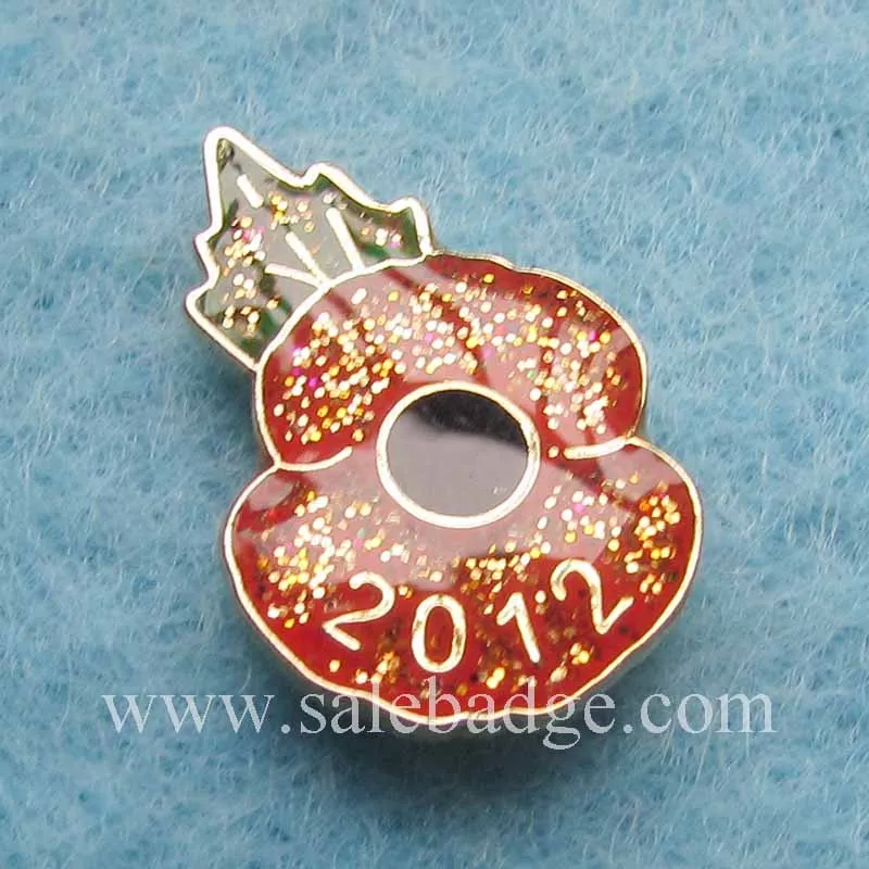 Изготовленный На Заказ Блестящий красный цветок высечки мягкие эмалированные