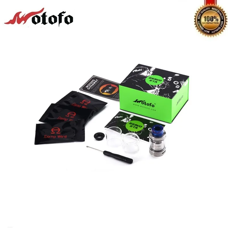 Оригинальный Wotofo Bravo RTA 25 мм бак восстановление капель Vape 510 нить испаритель 810 мл/6