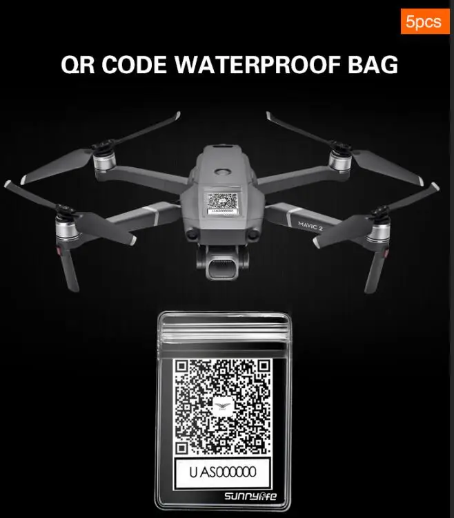 

5 шт. qr-код номер телефона стикер водонепроницаемый защитный мешок для DJI MAVIC 2 Phantom 3 4 SPARK Drone