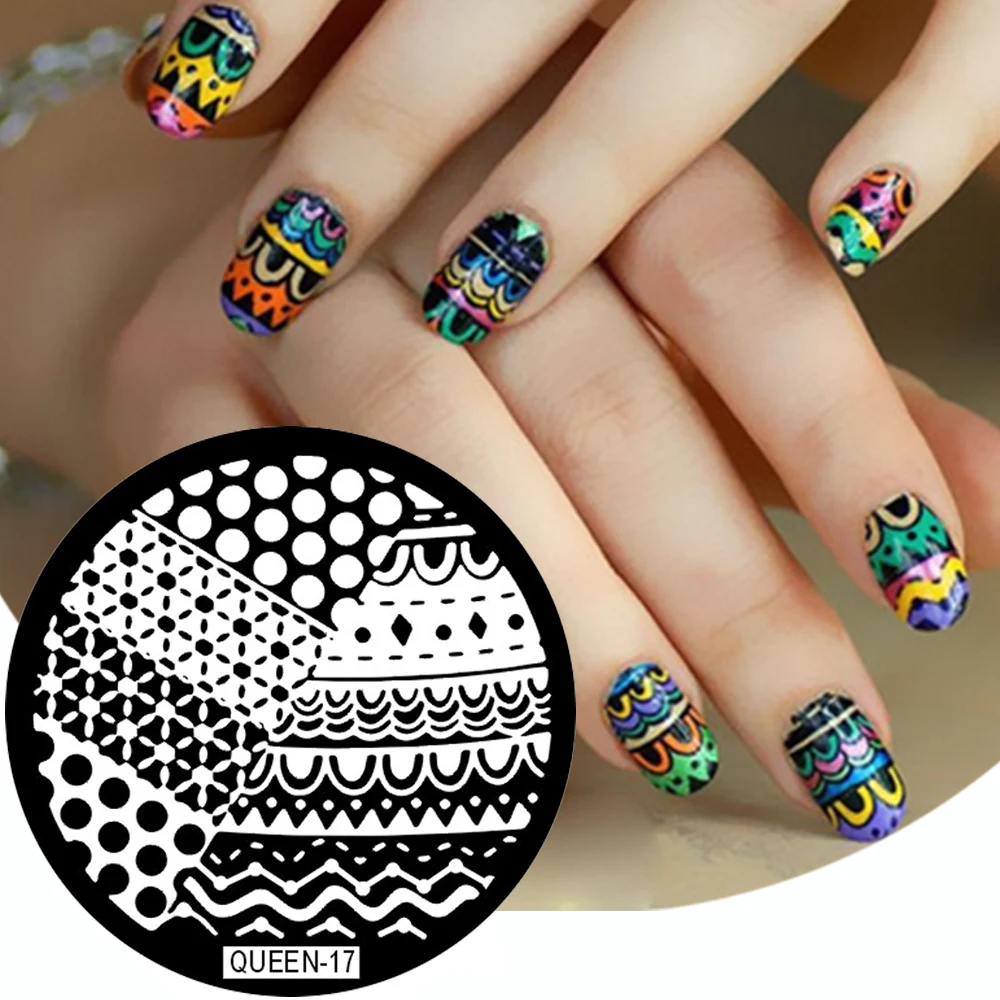 Модные кружевные волнистые пластины для стемпинга художественный штамп с