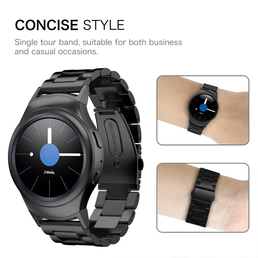 Ремешок для часов из нержавеющей стали Gear S2 с адаптером разъема сменный