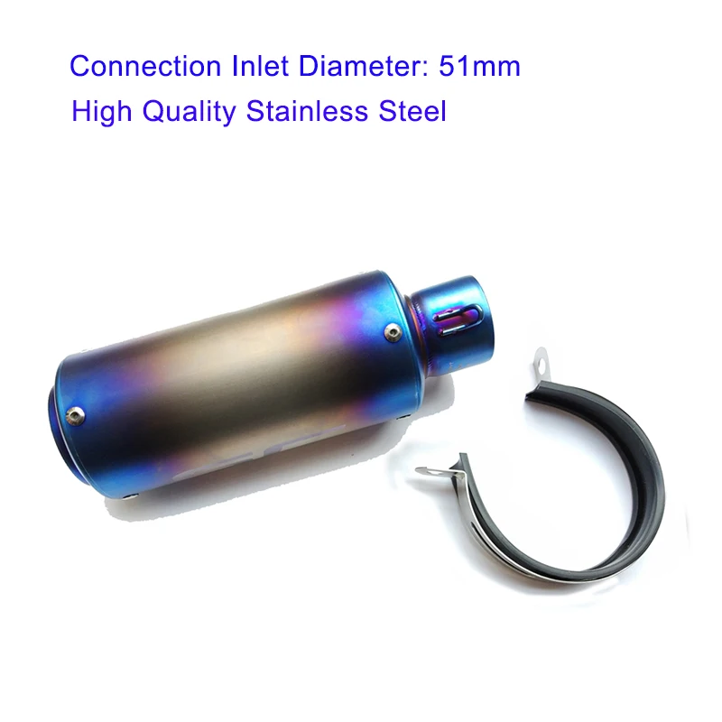 Универсальный глушитель выхлопной трубы для мотоцикла и скутера из нержавеющей