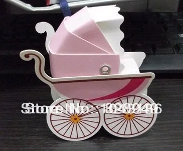 Free shipping wedding favor --Baby shower--baby stroller box in pink and blue color 100PCS/LOT | Дом и сад