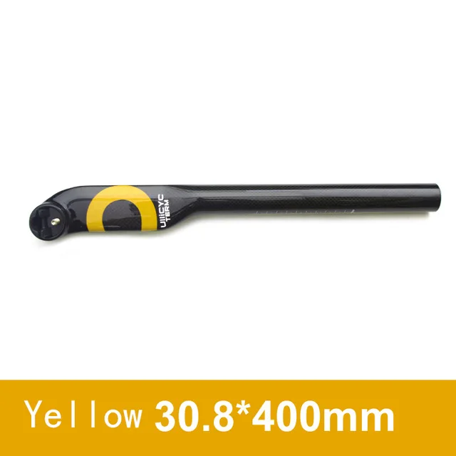 Yellow 30.8X400mm Ullicyc горный велосипед или шоссейный велосипед Полный карбоновый держатель стойка сиденья велосипеда Запчасти 27,2/30,8/31,6*350/400 мм 5 градусов - Цвет: Yellow 30.8X400mm