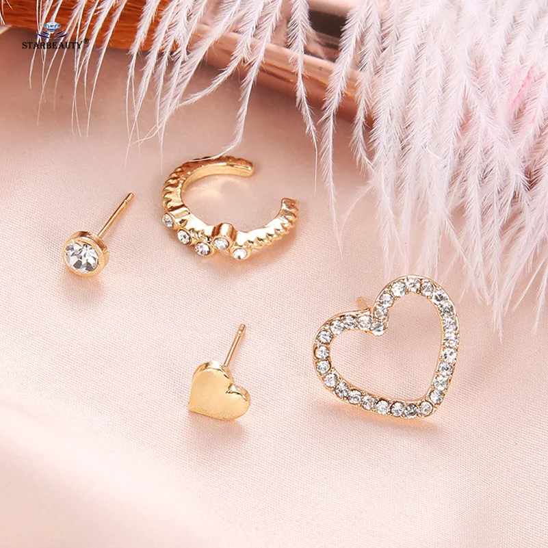 4 шт./лот Белый Bijoux сердце спираль прокалывания ушей пирсинг для пупка нос кольцо Поддельные Пирсинг манжеты серьги набор пирсинг уха ювелирные изделия