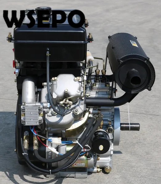 Прямая поставка с фабрики! WSE-2V86F 836CC 20HP 12KW v-двухцилиндровый горизонтальный вал с воздушным охлаждением дизельный двигатель с электрическим запуском