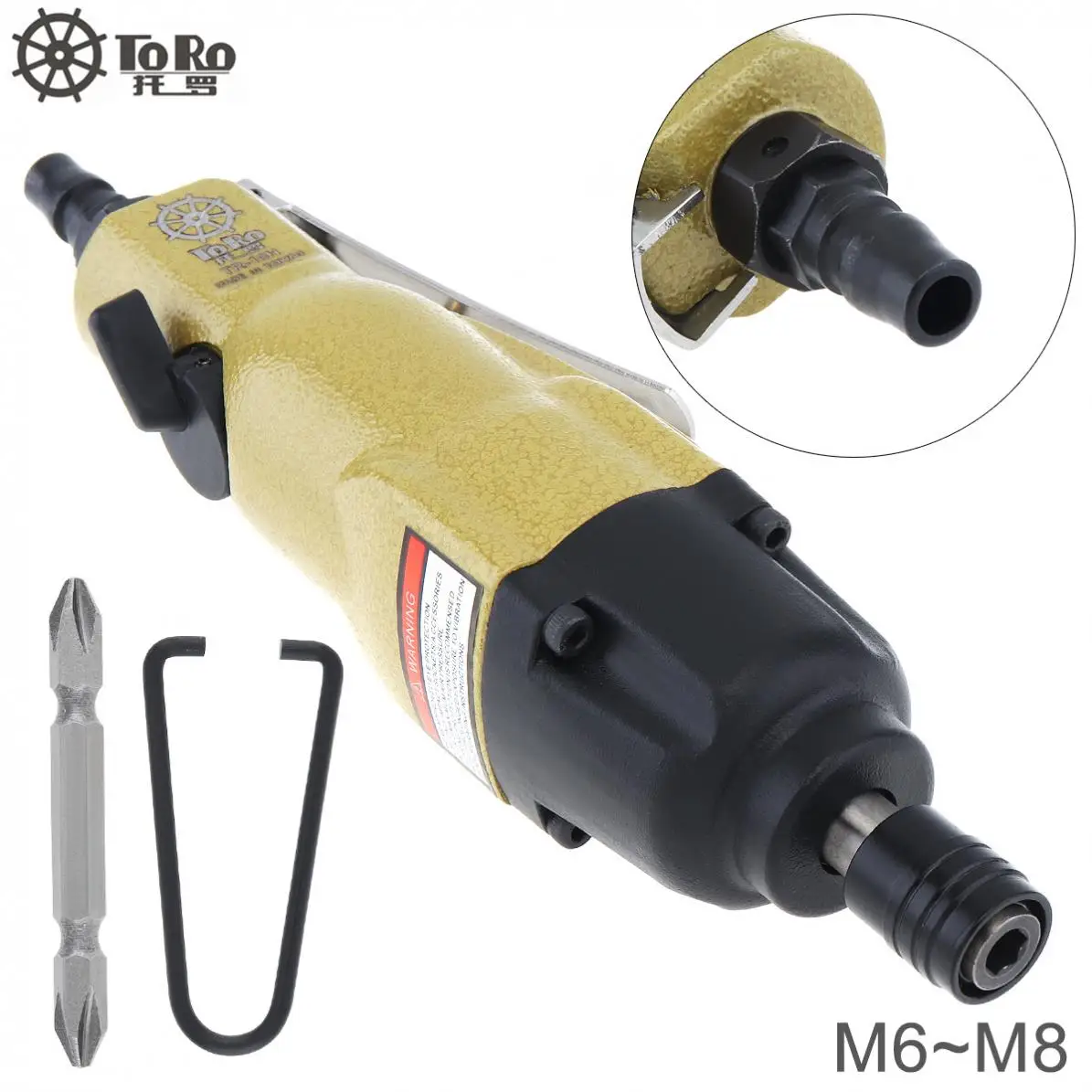 TORO 8/10 мм 10000rpm Ударная цилиндрическим хвостовиком Пневматическая отвертка для ремонта с зубная щетка с двумя головками отвертка бит и крюк