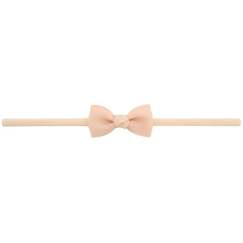 08 Coral Pink Маленькая мини-лента для новорожденных, повязка с бантом на голову для девочек, эластичные тонкие повязки для волос, детские украшения для волос - Цвет: 08 Coral Pink