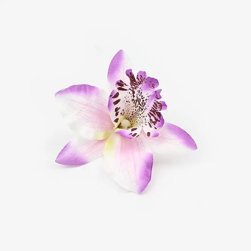 Purple 1 HUADODO 10 шт. 8 см тайская Орхидея цветок голова шелк искусственные цветы для заколки для волос "сделай сам" тайская Орхидея домашние декоративные искусственные цветы - Цвет: Purple 1