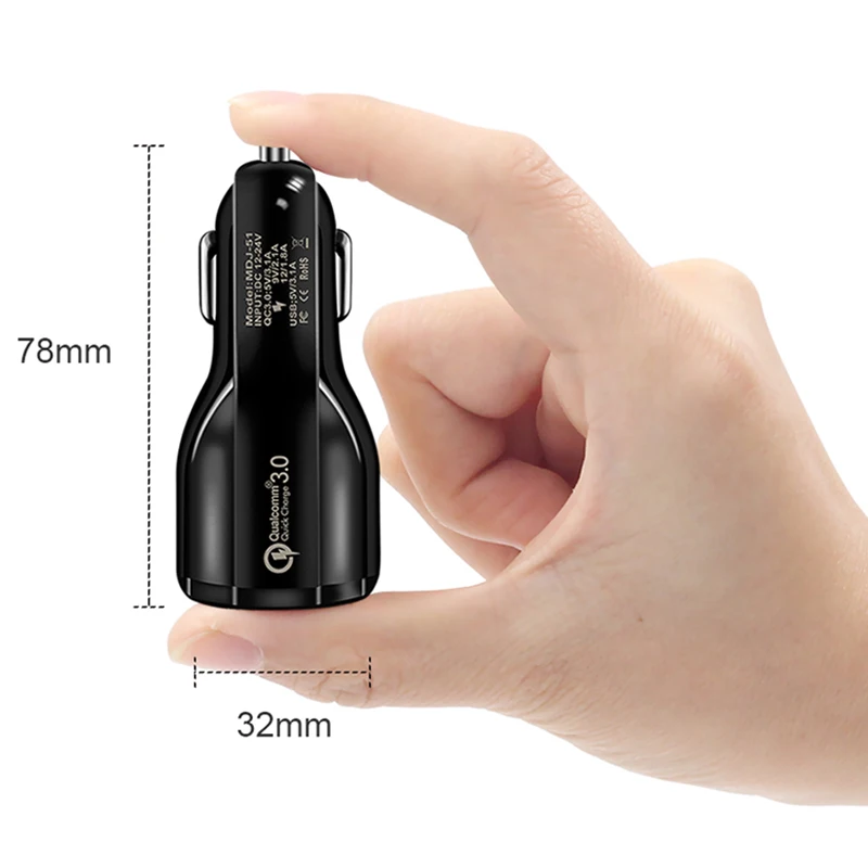 Автомобильное зарядное устройство Quick Charge 3 0 Dual USB автомобильное Qualcomm QC быстрая