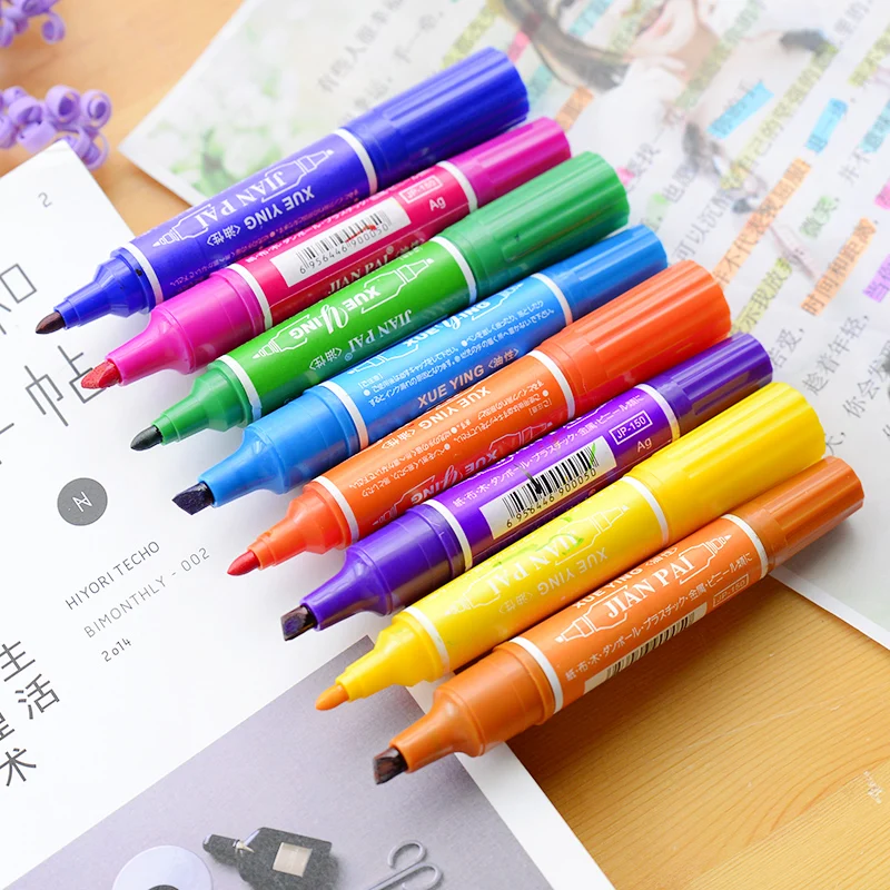 Креативные масляные маркеры Южной Кореи 12 цветов двусторонняя ручка для