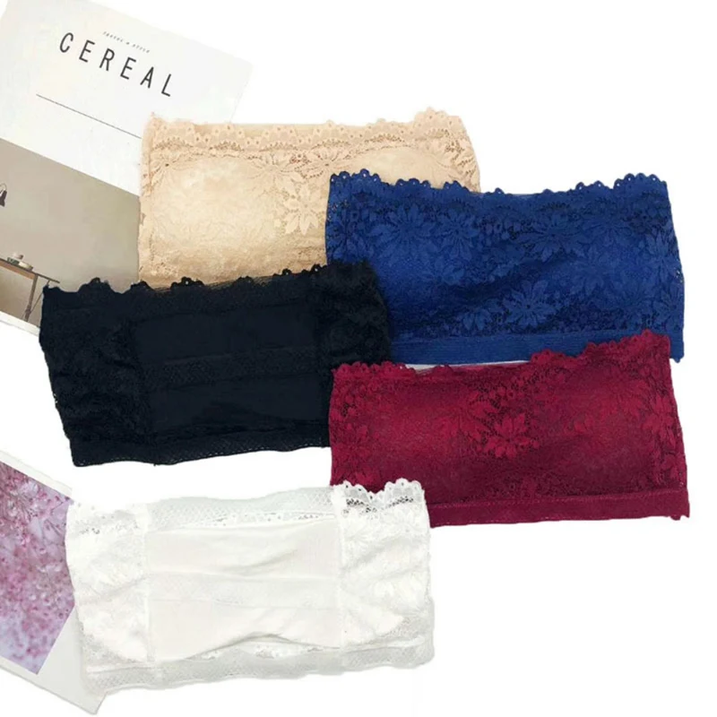 Модные 5 видов цветов однотонные один размер кружевные топы без бретелек с