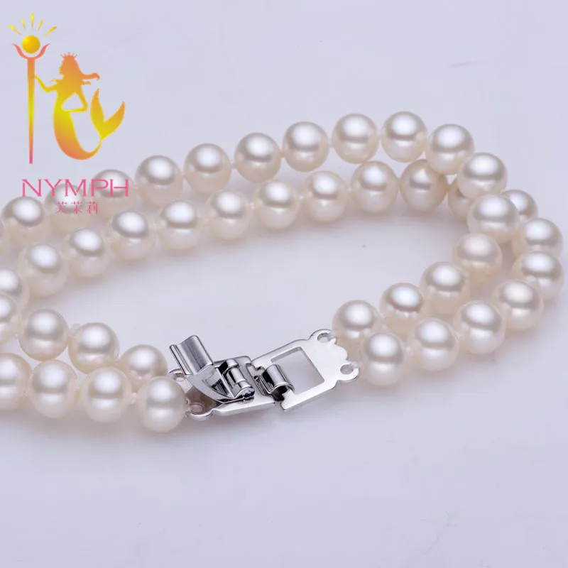 Винтажный жемчужный браслет NYMPH из натурального пресноводного жемчуга 2 нити
