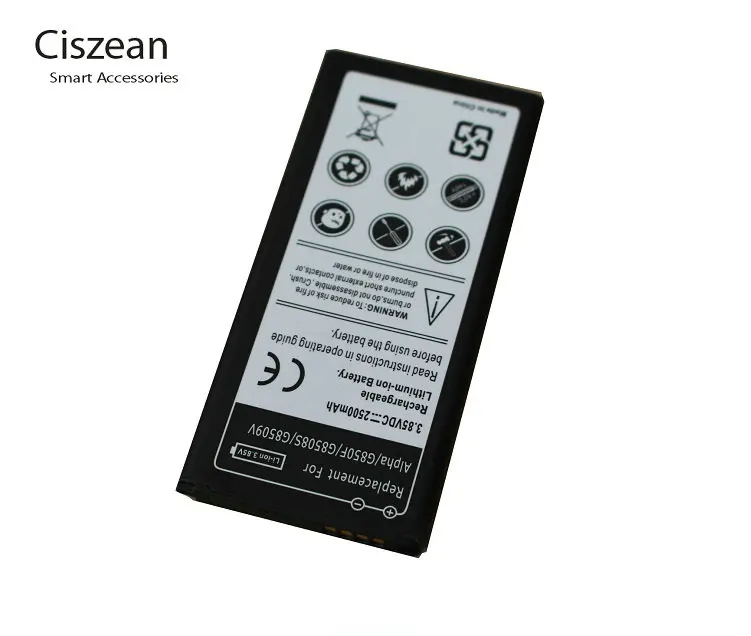 Аккумулятор 2x2500 мАч для Samsung Galaxy Alpha G850 G8508 G8508S G850F Batterij Batteri + 1 ЖК дисплей