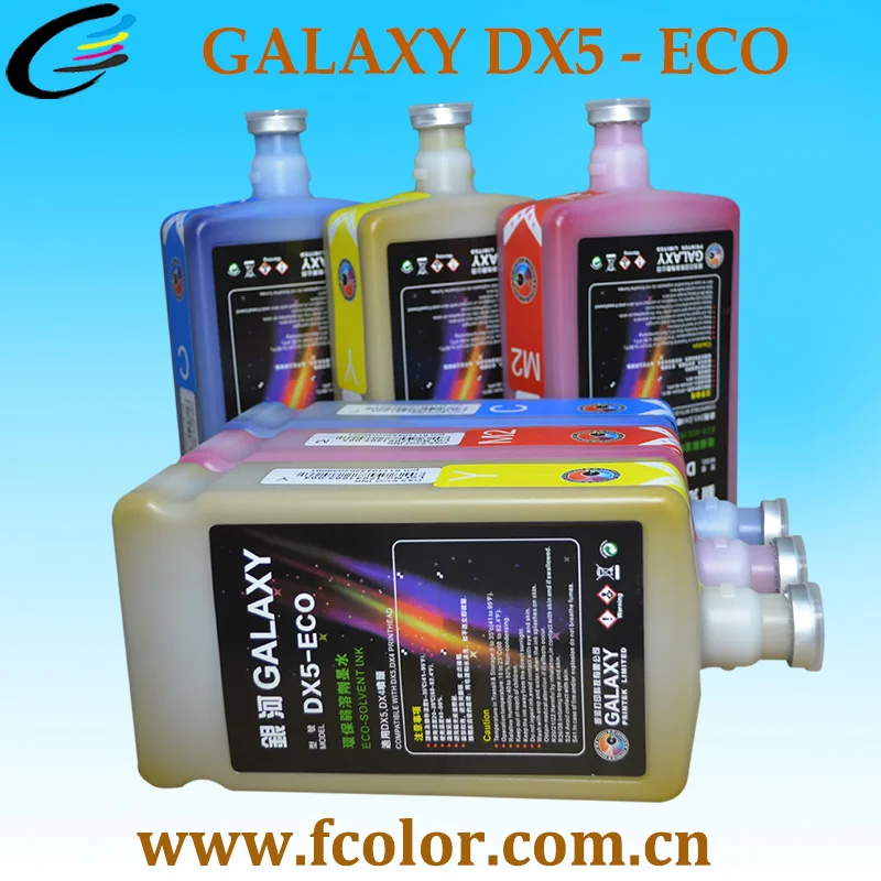 Эко растворимые чернила для струйной печати DX4 Dx5 Dx7 печатающая головка Galaxy