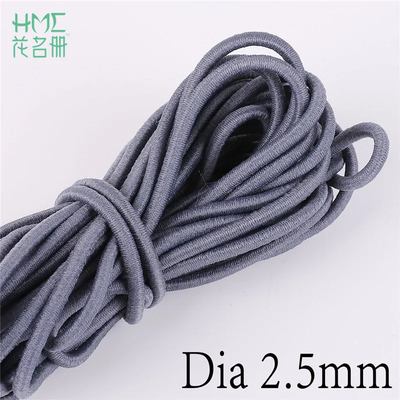 Dark Grey Новое поступление 5 м/уп. 15 цветов 2,5 мм круглый эластичный шнур канатная Резиновая лента эластичная линия сделай сам для изготовления ювелирных изделий Швейные аксессуары - Цвет: Dark Grey