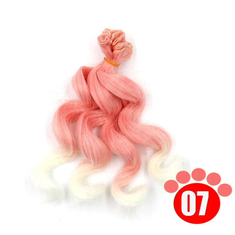 colour 07 Msiredoll bjd парик аксессуары 1 шт. 15*100 см волосы куклы для 1/3 1/4 1/6 1/12 вьющиеся кукольные волосы bjd парик diy - Цвет: colour 07