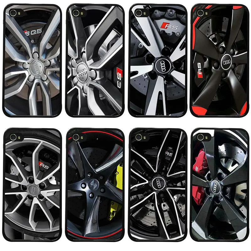 Mobile Phone Cases Hard PC TPU Plastic Cover Hot Audi Car Wheel Pattern for iphone 8 7 6 6S Plus X XR XS Max 5S 5 SE 4 4S Bag |