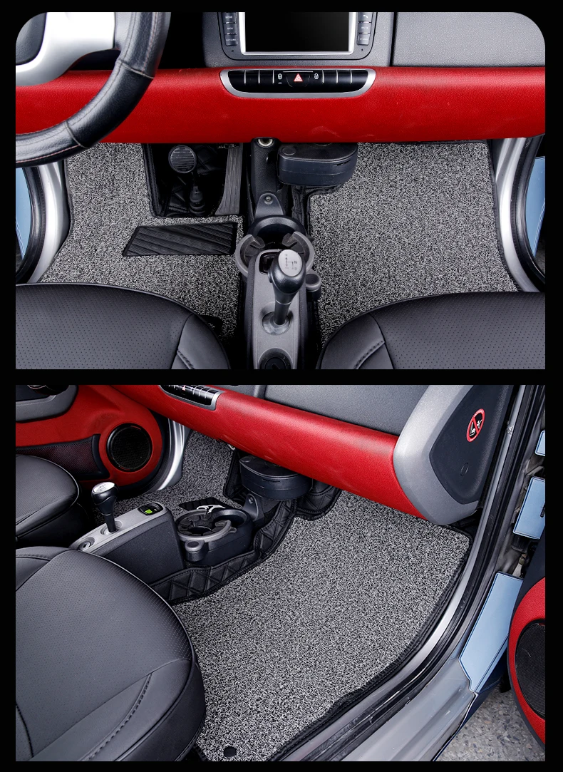 Lsrtw2017 волокна кожи салона автомобиля коврик ковер для smart fortwo 2008 2009 2010 2011 2012 2013