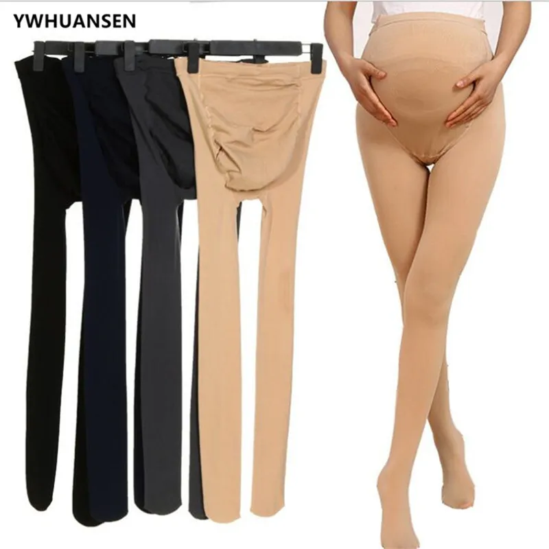 

YWHUANSEN Spring Autumn Velevt Tights For Pregnant Women Adjustable High Waist Maternity Pantyhose U-shaped Belly Support Sock