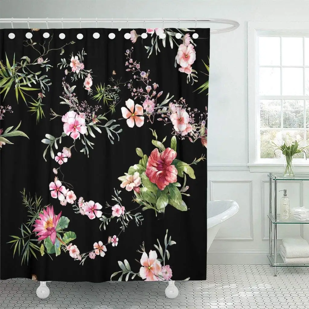 Тканевые крючки для занавесок душа красочная абстрактная Акварельная живопись