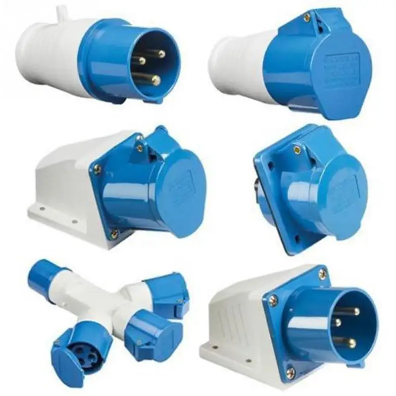 Розетки и гнезда для промышленных площадок Blue Range AC220V-250V 16 A 3 Pin IP44 2P + E |