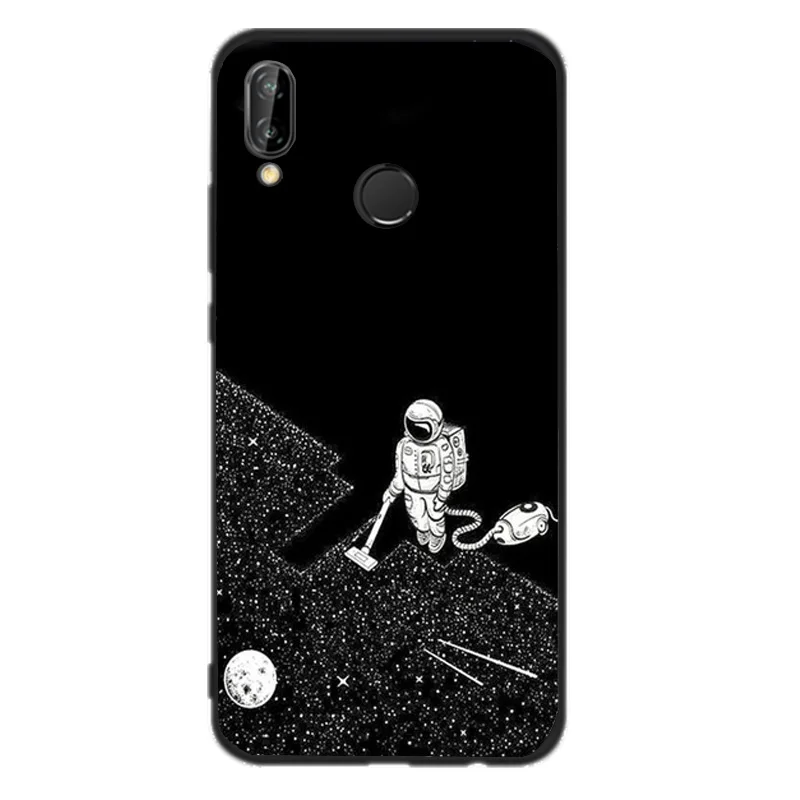 Hot for Huawei Mate 10 lite case P smart Black Line Friends Love Heart Coque P20 Accessories |