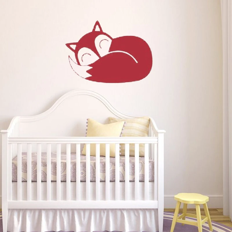 Милый сон лиса настенные Стикеры домашний декор Малыш Детская комната