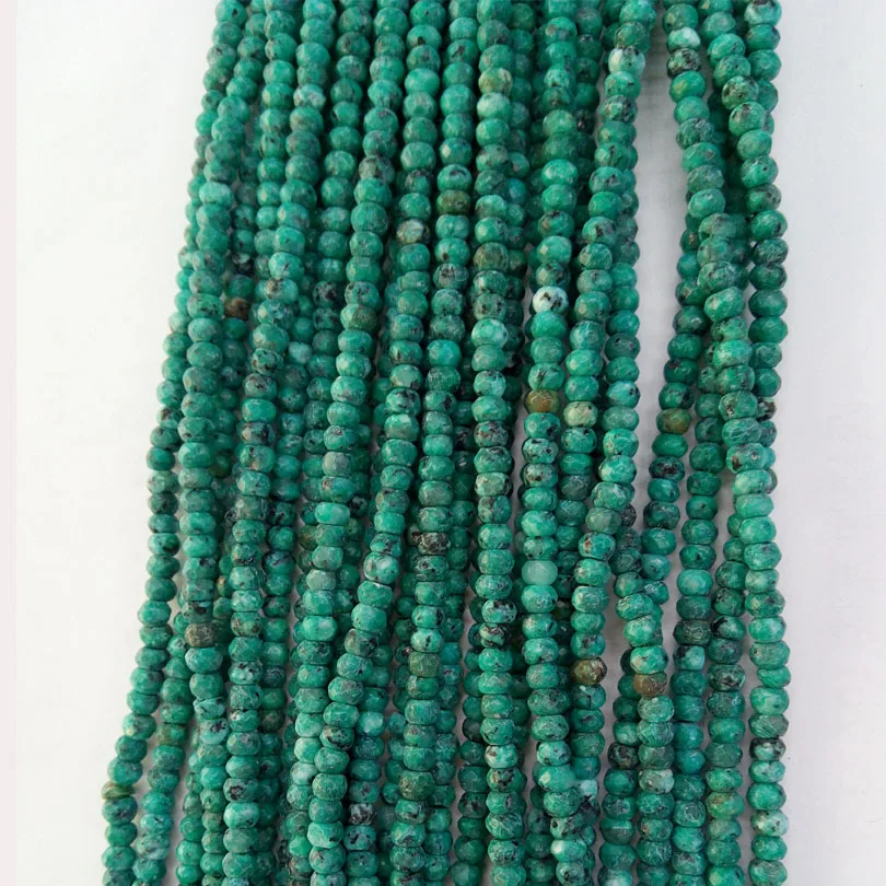 Natural 3*4mm Faceted Round Turquoises Handmade Loose Dye Amazonite Stone Beads for Jewelry making Design Diy Bracelet Necklace | Украшения