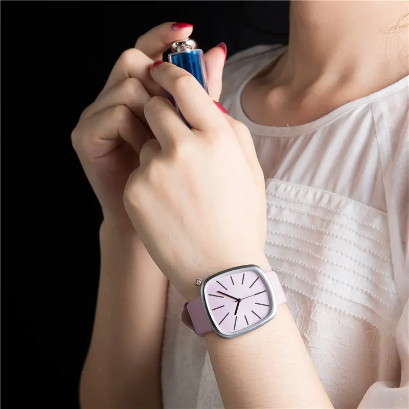 Pink JBRL Топ бренд модные женские часы Tonneau Ретро женские наручные часы простые кварцевые часы для роскошных девушек женские часы - Цвет: Pink