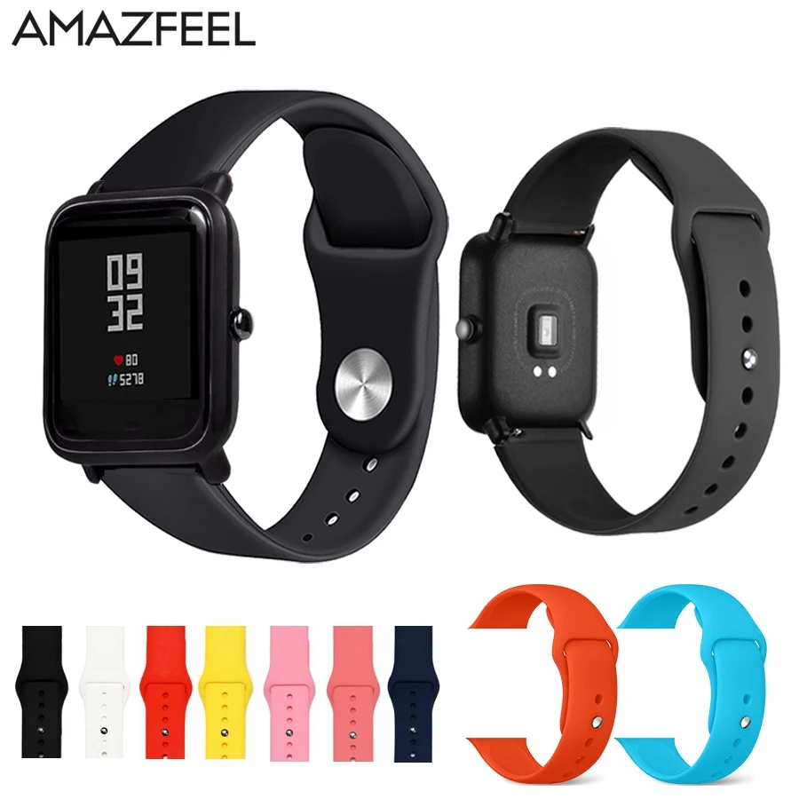 Силиконовый ремешок для часов Huami Amazfit Bip браслет на запястье ремешок для часов браслет для amazfit pace stratos gtr 47 мм ремни