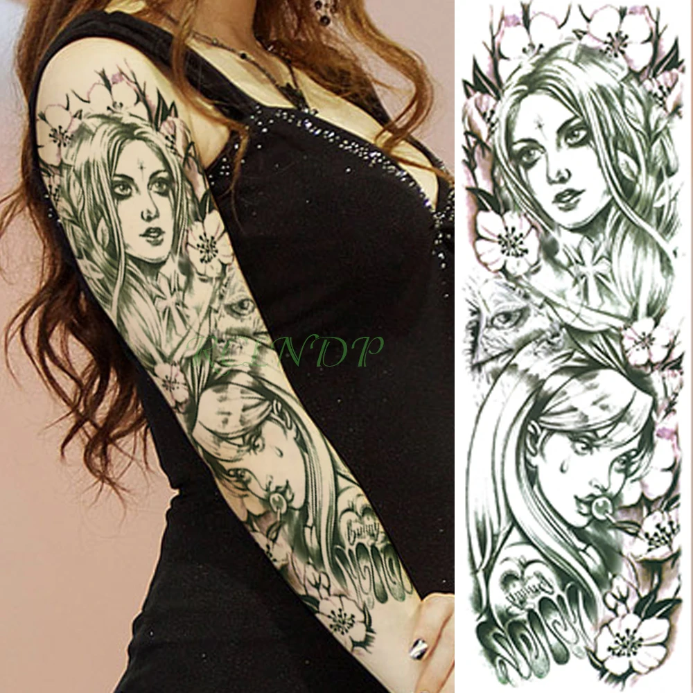 

Waterproof Temporary Tattoo Stickers beauty girl Peach plum blossom full arm body art fake tatto back flash tatoo for men women