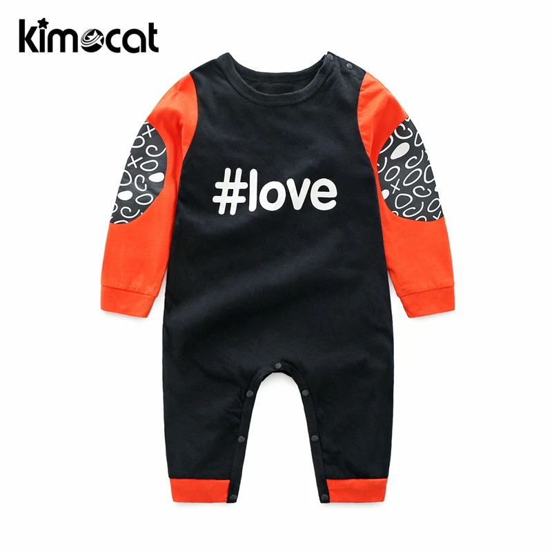 

Kimocat Baby Boy Girl Clothes New Born Baby Clothes Autumn Splicing Jumpsuit Long-Sleeved Baby Smock Romper Children's Jumpsuits