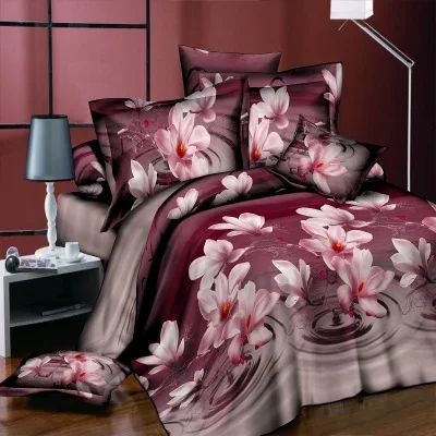 as picture JaneYU 4 шт. king size роскошное 3D постельное белье с рисунком розы наборы красный цвет одеяло набор покрывало простыня наволочка для свадьбы - Цвет: as picture