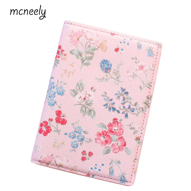 2020 цветочный Держатель для паспорта женщин Дорожные Сумки из искусственной кожи